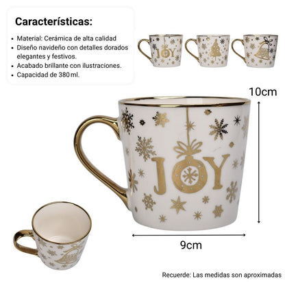 MUG POCILLO EN CERAMICA NAVIDAD 380ML DIM:10x9CM