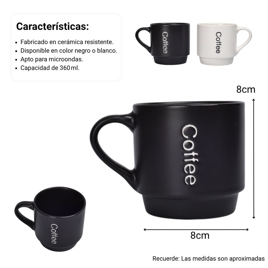 mug pocillo en ceramica 360ml dim:8x8cm