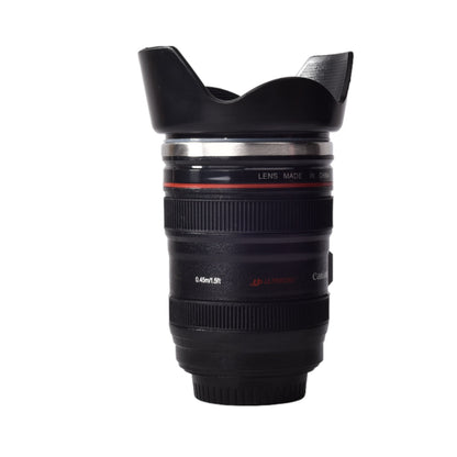 TERMO METALICO 400ML NEGRO FORMA LENTE CAMARA MUG VASO