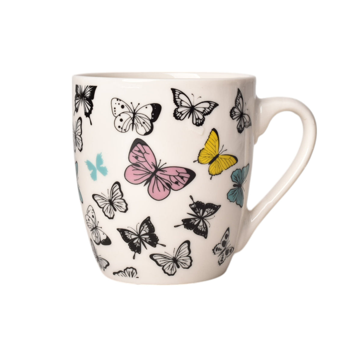 mug pocillo ceramica diseño de mariposas 200ml dim:7x7x8