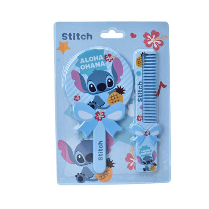 PEINILLA CON ESPEJO PLASTICO PERSONAJE STICH DIM:13X18