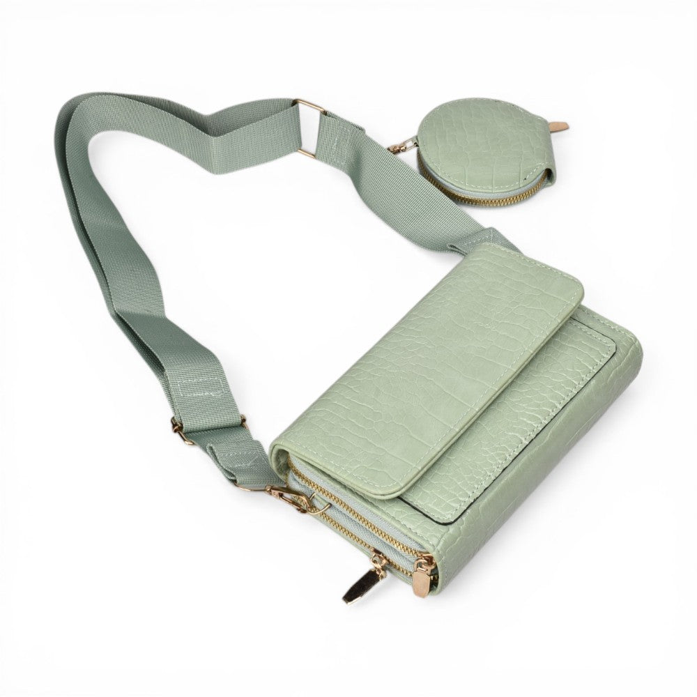 bolso para dama sintetico con monedero dim: 19x13x6