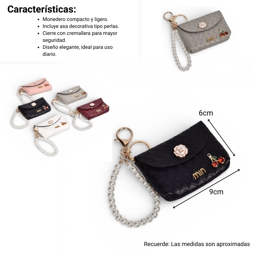 monedero sintetico mujer dim:9x6x2