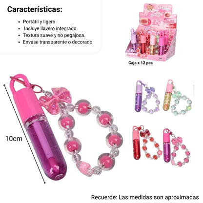 LLAVERO CON BRILLO PLASTICO DIM:10X2