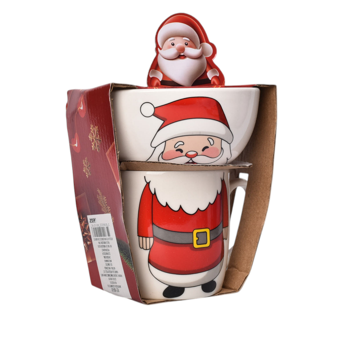 set pocillo navidad con plato ceramica 350ml dim8x8x9