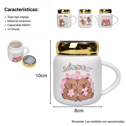 MUG POCILLO CERAMICA DISEÑOS CAPYBARA 450ML DIM:8X10
