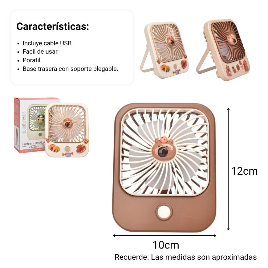 ventilador cuadrado plastico recargable dim:12x10x3