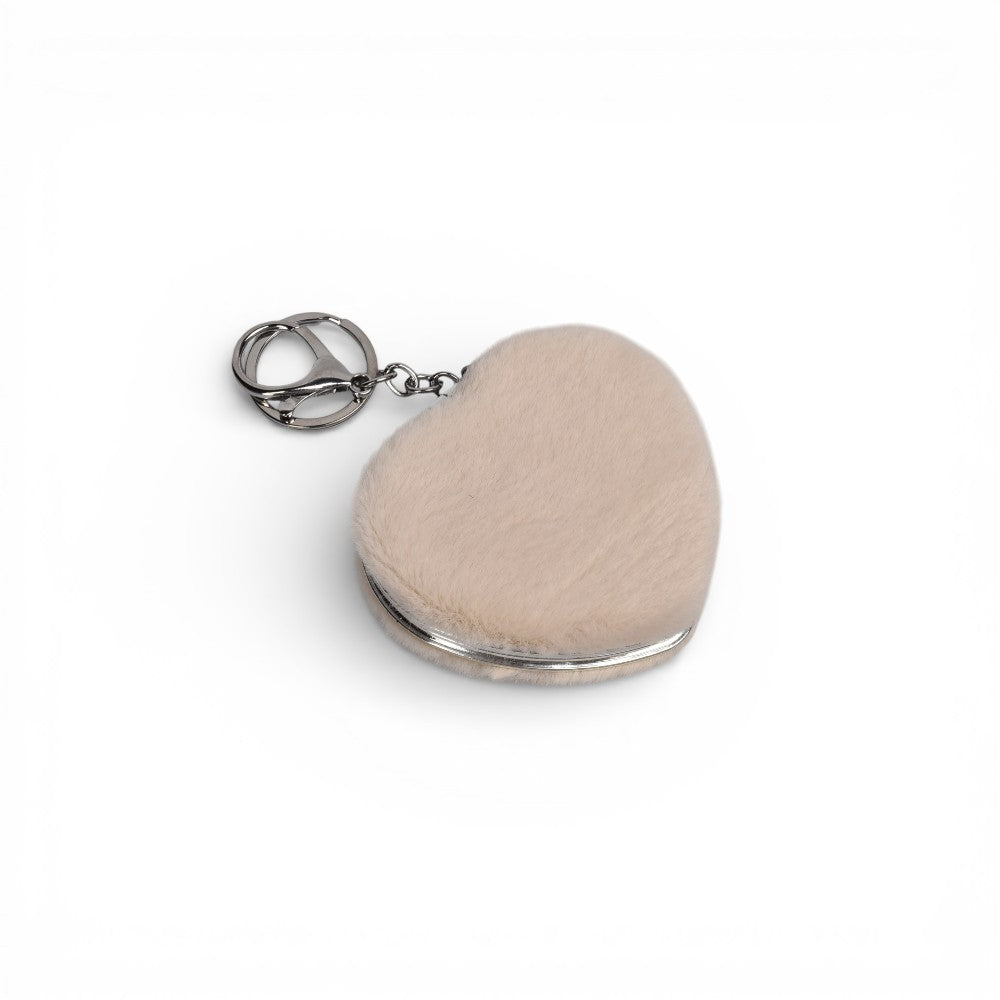 espejo corazon cartera peluche dim: 7x7x2