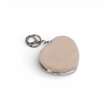 ESPEJO CORAZON CARTERA PELUCHE DIM: 7X7X2