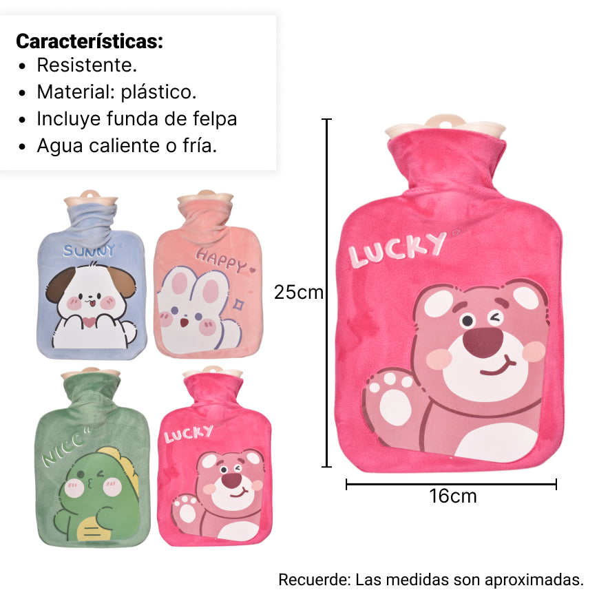 bolsa termica para agua caliente caucho + poliester diferent