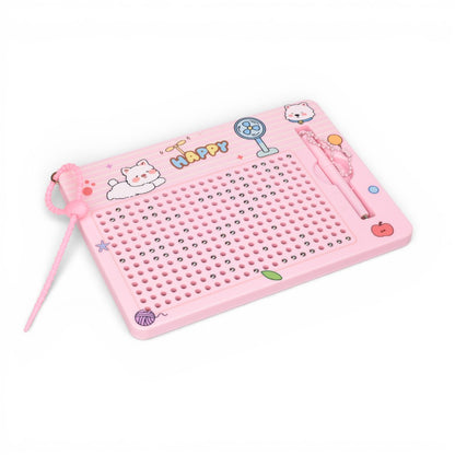 TABLERO MAGNETICO ROSADO CON LAPIZ PLASTICO Y METAL DIM:14X20