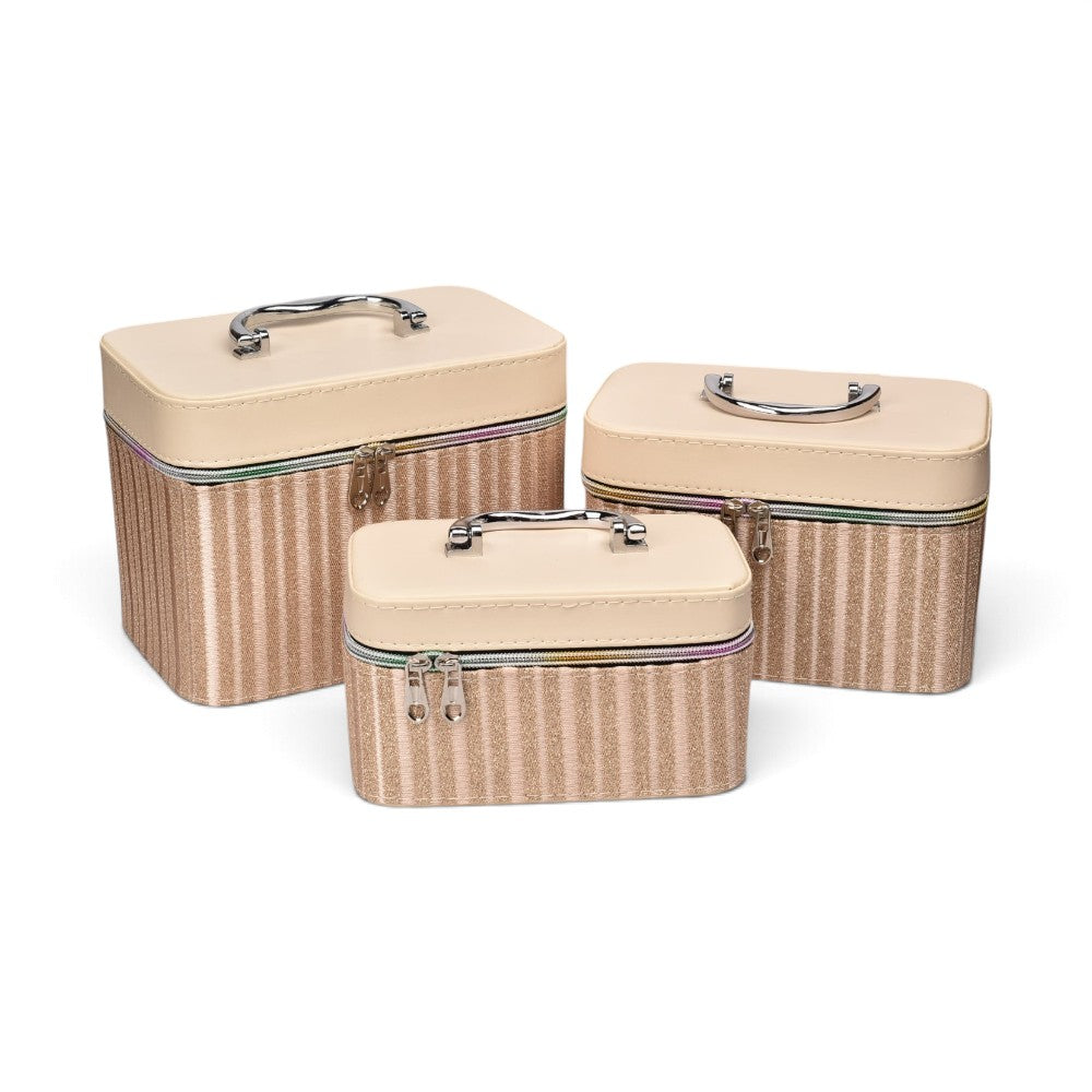 cosmetiquera neceser x3 und cuero sintetico dim:23x15x16.5cm
