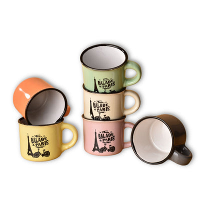 POCILLO X6 PCS CERAMICA TE CAFE  DIM:6*5CM