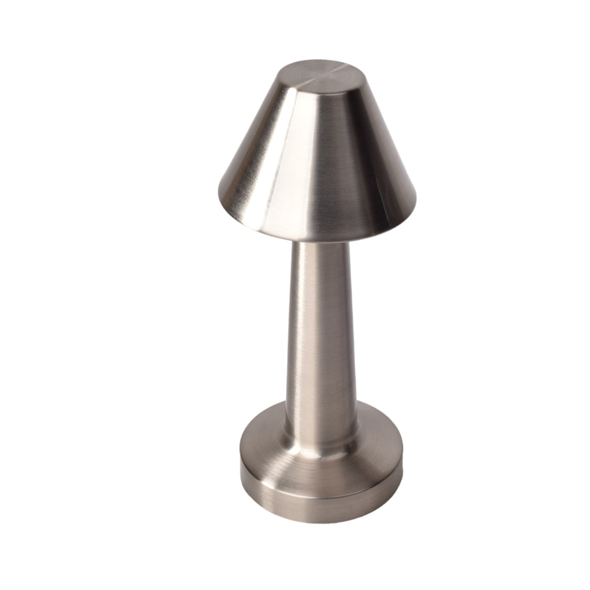 lampara de acero recargable con cable usb dorado plateado