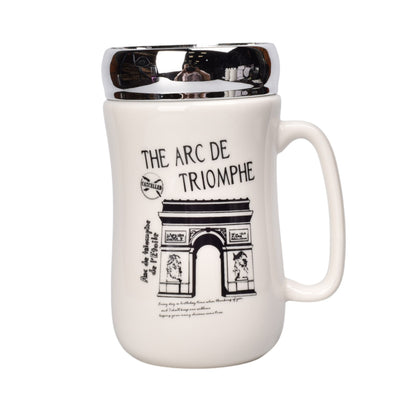 MUG POCILLO CERAMICA TAPA ESPEJO 450ML