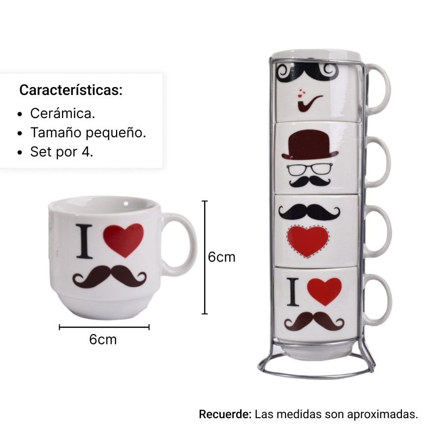 pocillo ceramica x 4 unidades pequeño