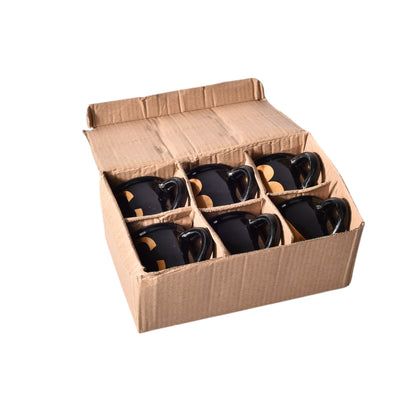 MUG POCILLO CERAMICA NEGRO CON LETRA DORADA