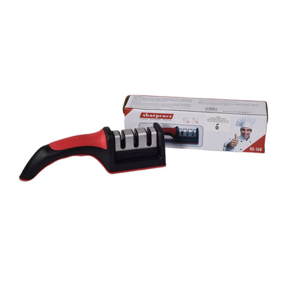 AFILADOR DE CUCHILLOS ACERO MANGO ANTIDESLIZANTE  DIM:21CM