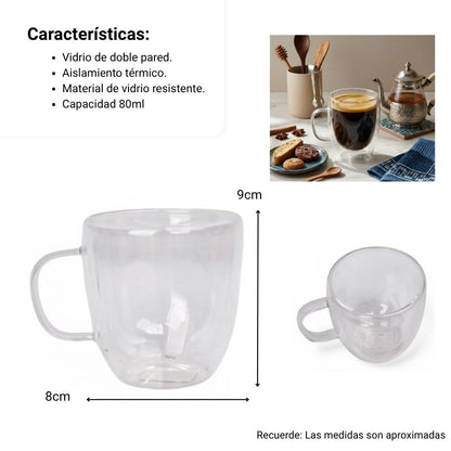 MUG POCILLO VIDRIO 250ML DIM: 8X9X6