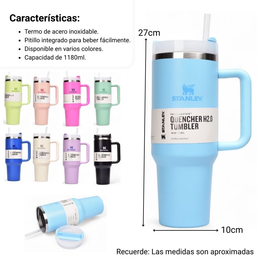 termo acero inoxidable 1180ml varios colores dim:27x10