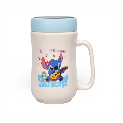 MUG POCILLO CON TAPA CERAMICA PERSONAJE 480ML DIM:7X7X14