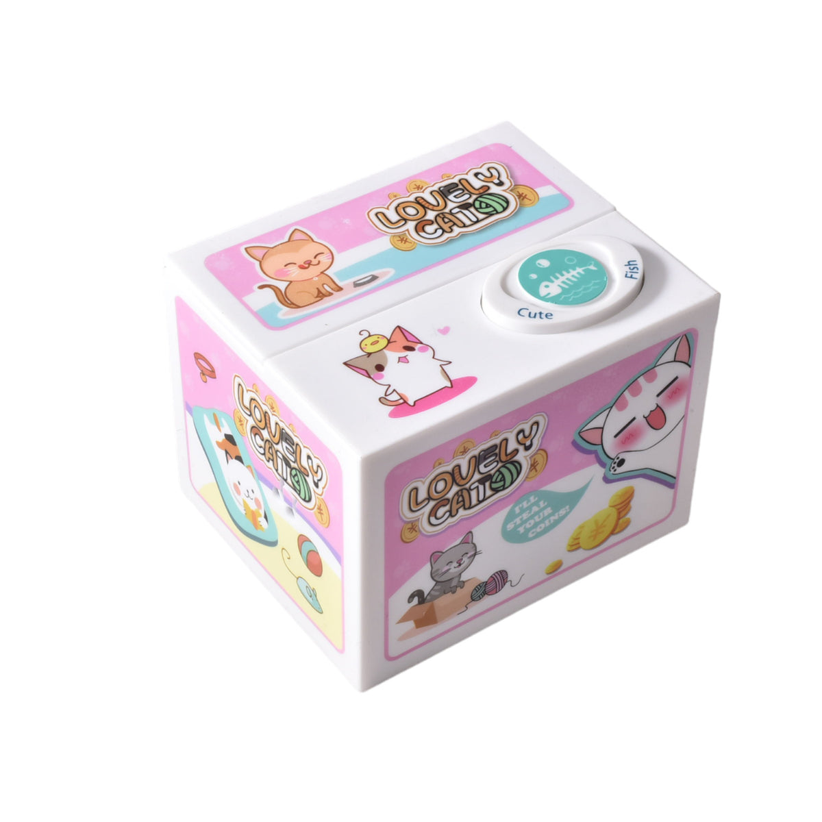 alcancia electronica gato caja de monedas