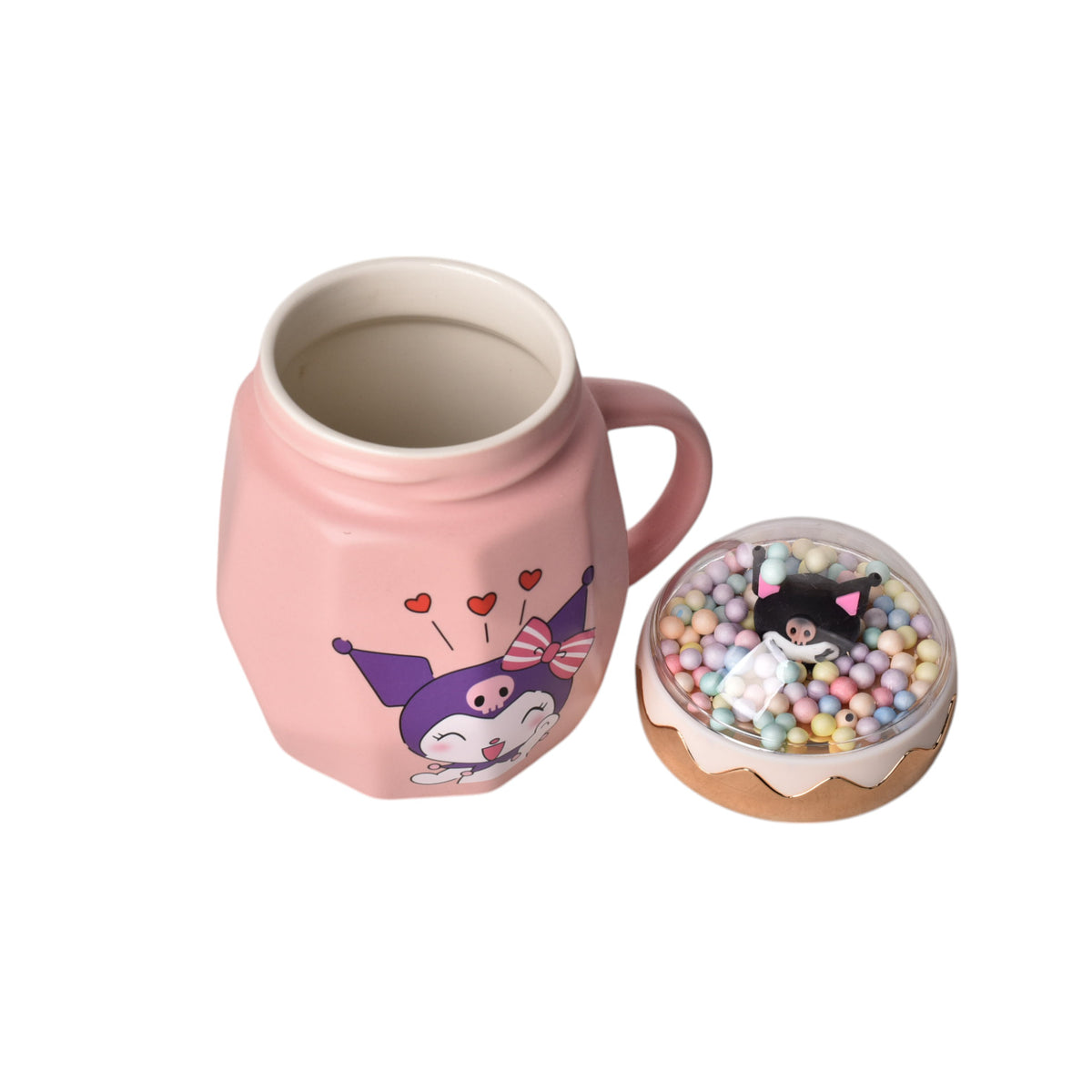 mug pocillo kuromi personaje 420ml dim:8x8x13
