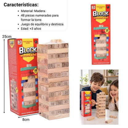 JUEGO DE MESA TORRE DE BLOQUES DIM: 7.5*2.5*1.5CM