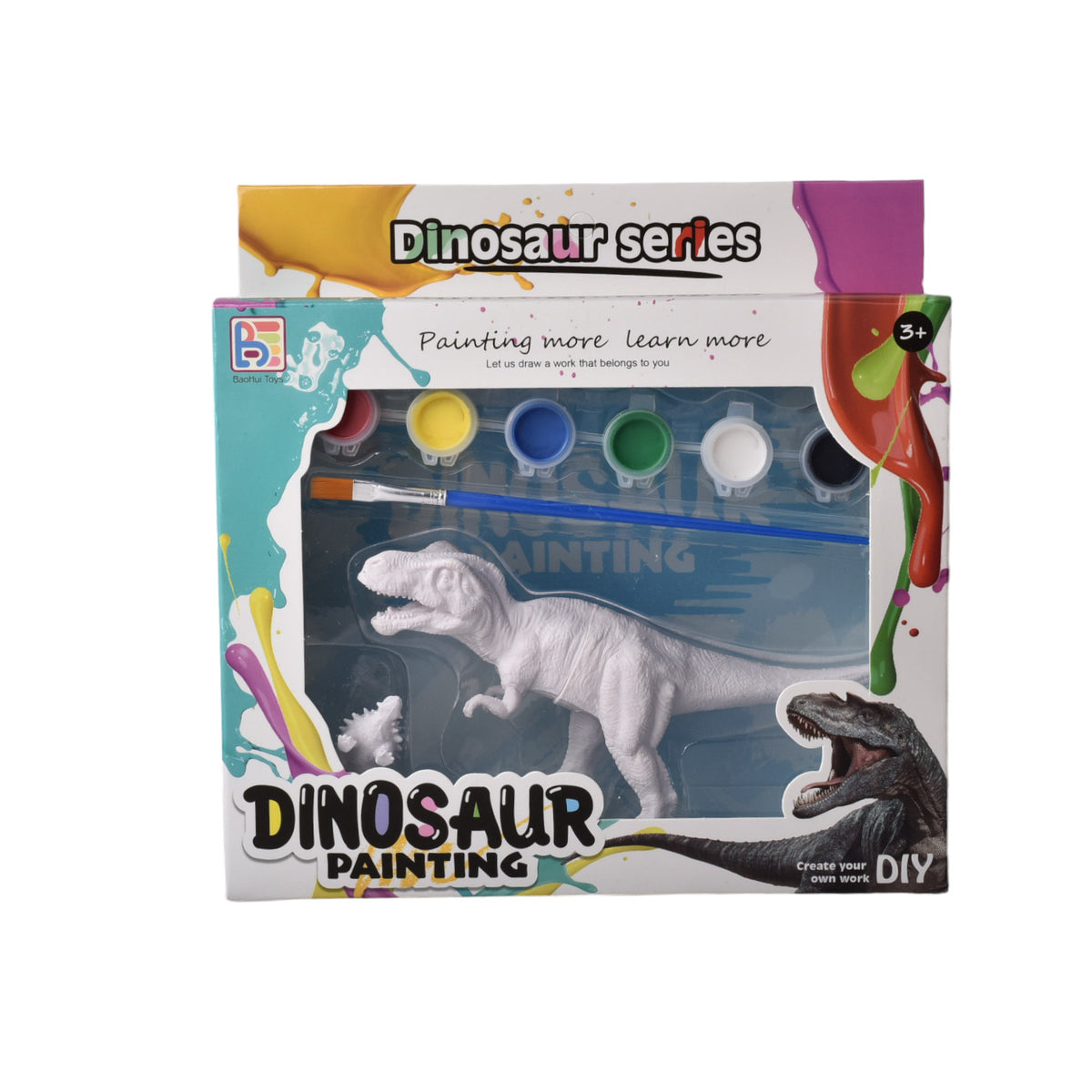 set kit de pintar dinosaurio con temperas