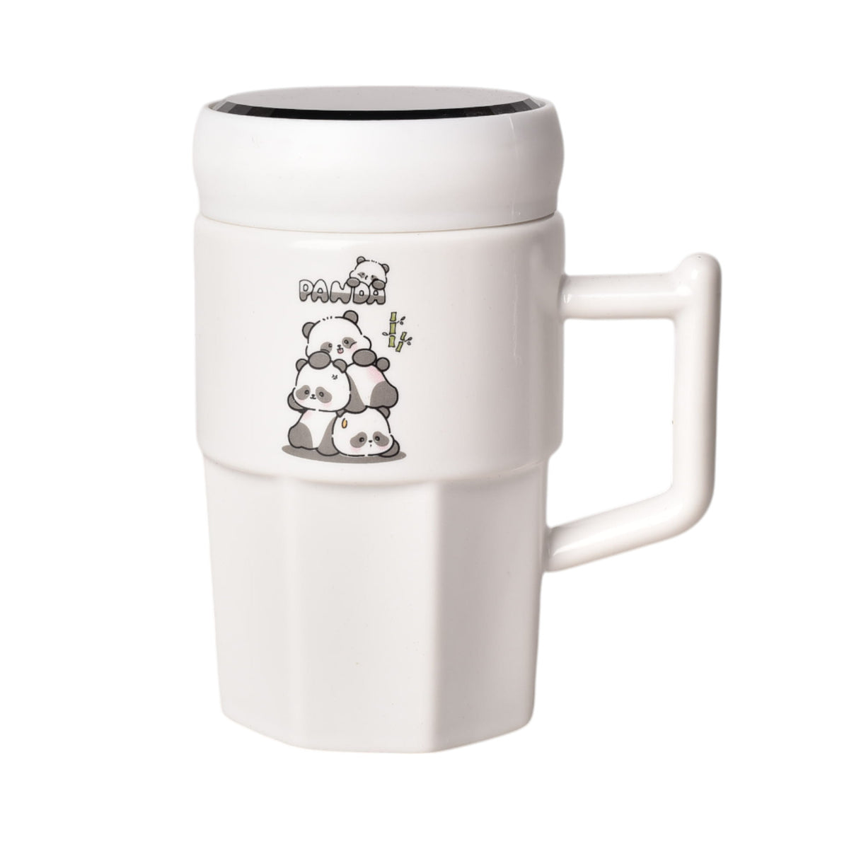 mug pocillo ceramica con tapa diseño osos 450ml dim:13*13*6