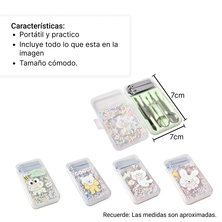 set cortauñas manicure 7 piezas