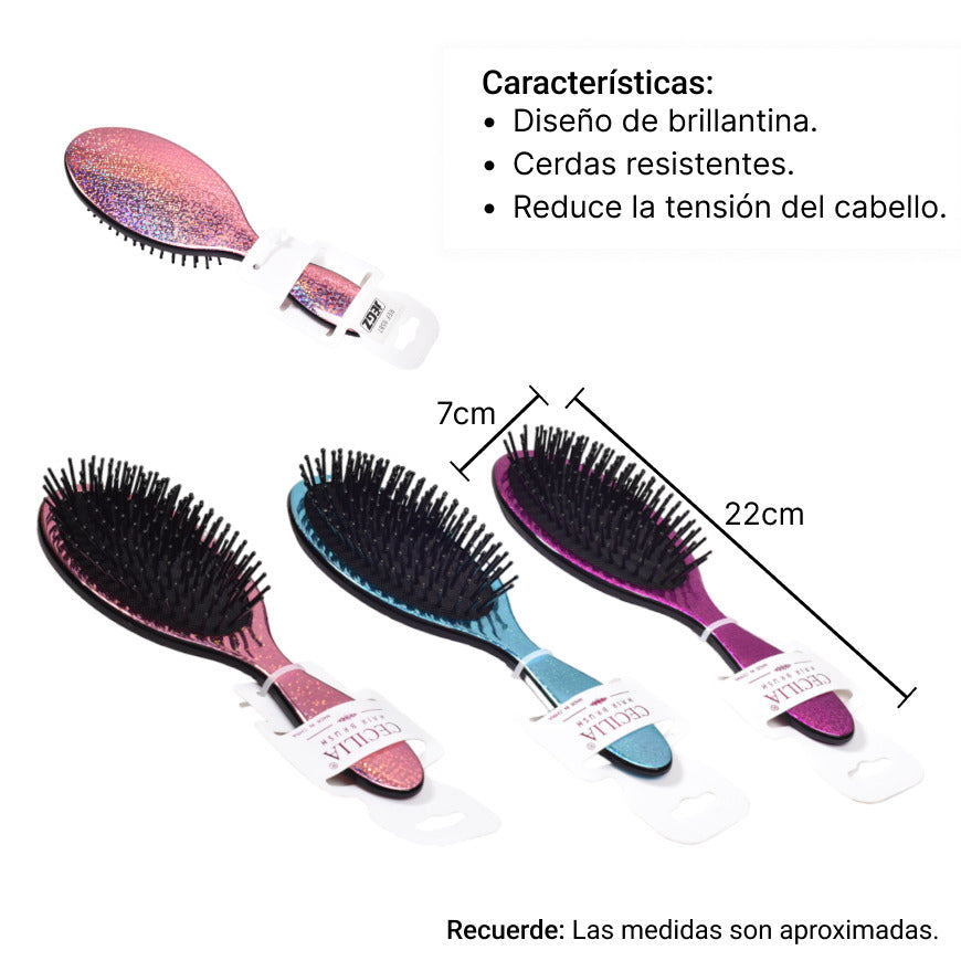 cepillo ovalado cabello plastico