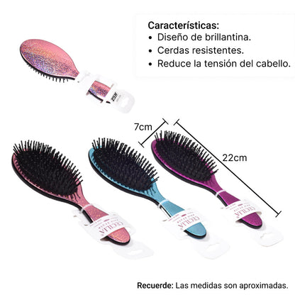 CEPILLO OVALADO CABELLO PLASTICO