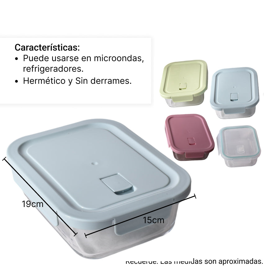 portacomida de vidrio 1040ml