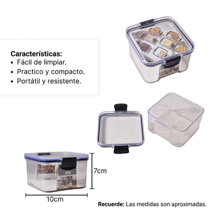 ALMACENADOR DE ALIMENTOS PLASTICO DIM: 10X10X6