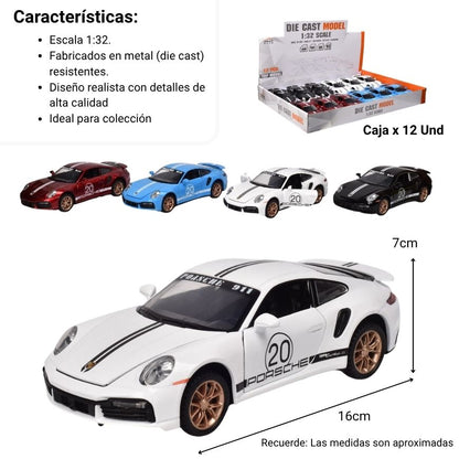 CARRO COLECCION DEPORTIVO METALICO ESCALA 1/32