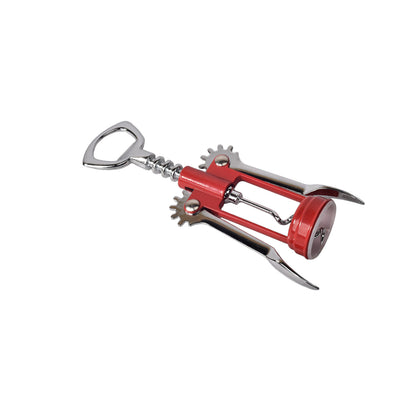 SACACORCHO METALICO PARA VINO COLOR ROJO