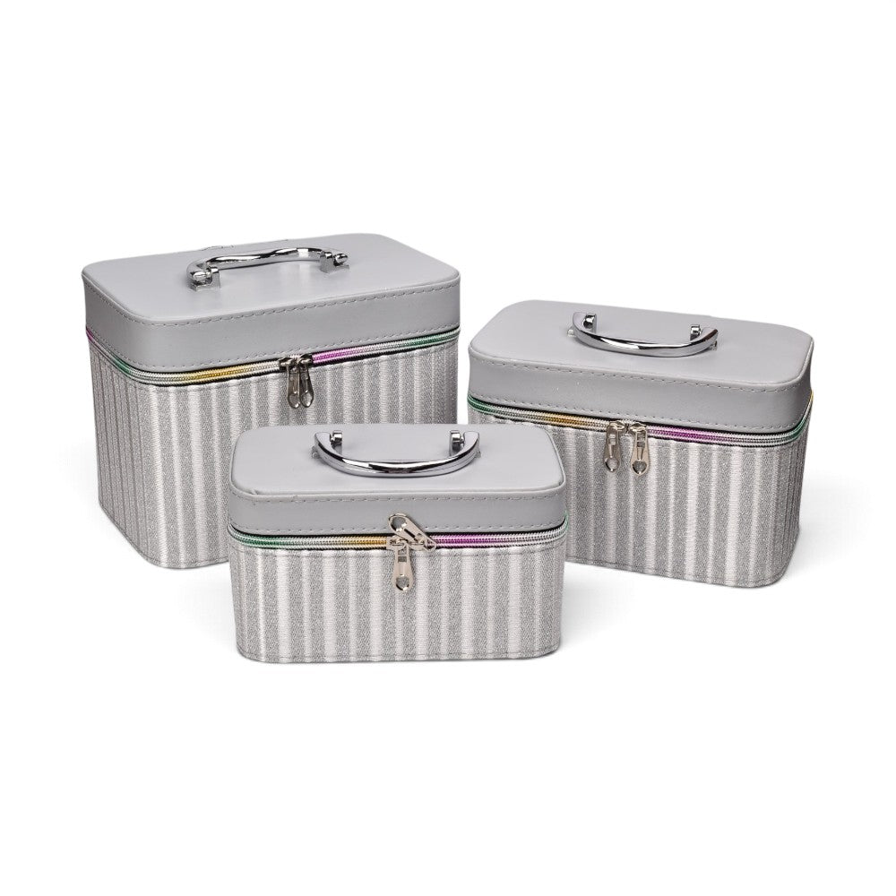 cosmetiquera neceser x3 und cuero sintetico dim:23x15x16.5cm
