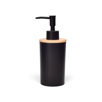 DISPENSADOR DE JABON LIQUIDO MADERA DIM:10.7x6x6CM