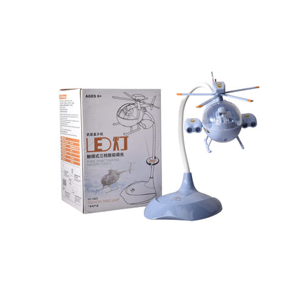 LAMPARA CON CABLE USB RECARGABLE FORMA HELICOPTERO PLASTICO