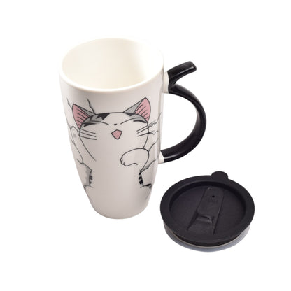 POCILLO GRANDE CERAMICA MUG CON TAPA