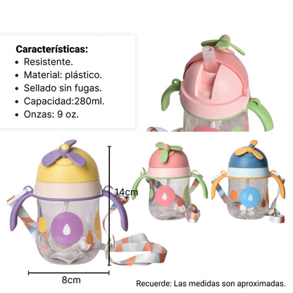 BOTELLA DE AGUA 280ML NIÑOS PLASTICO