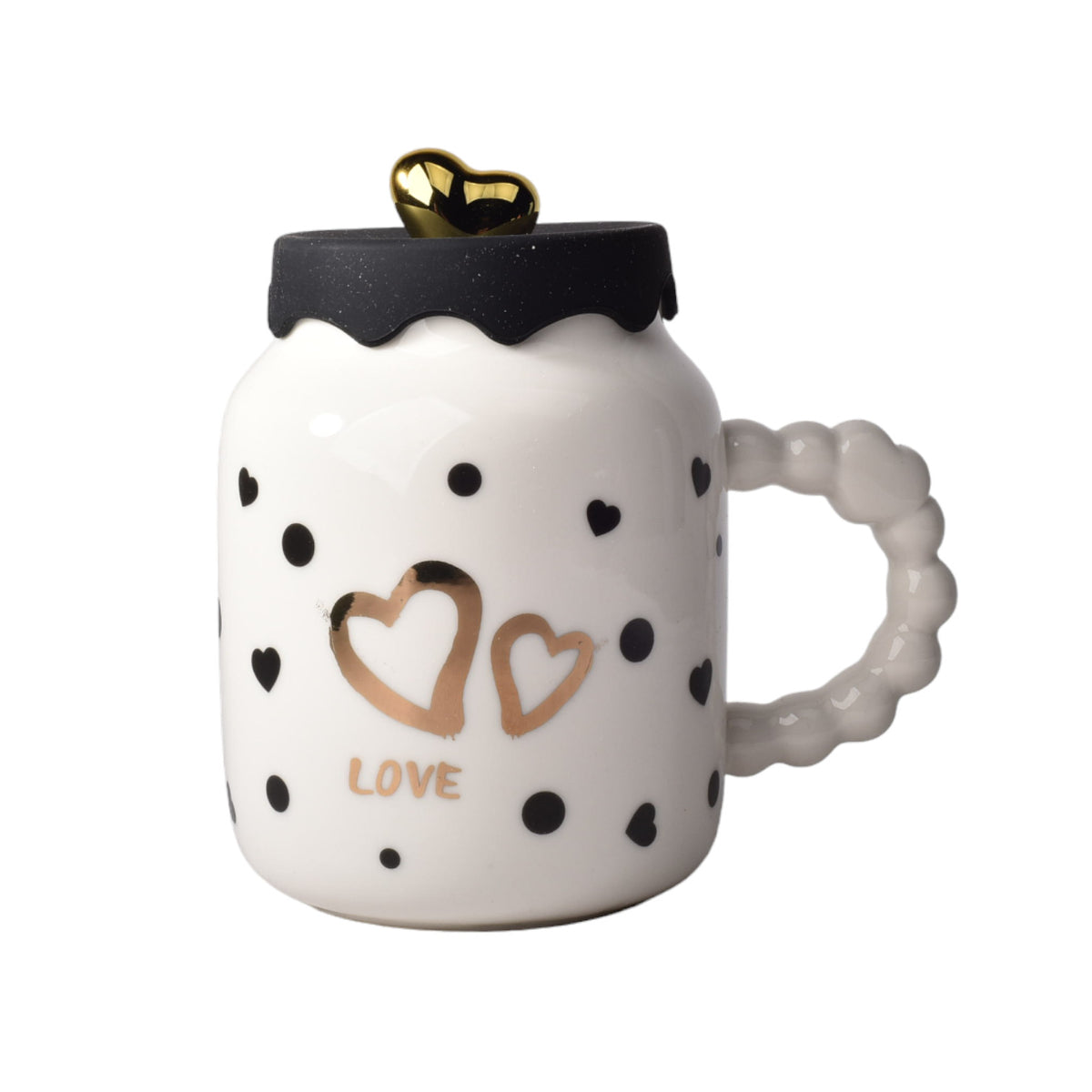 mug pocillo ceramica diseños de corazones con tapa