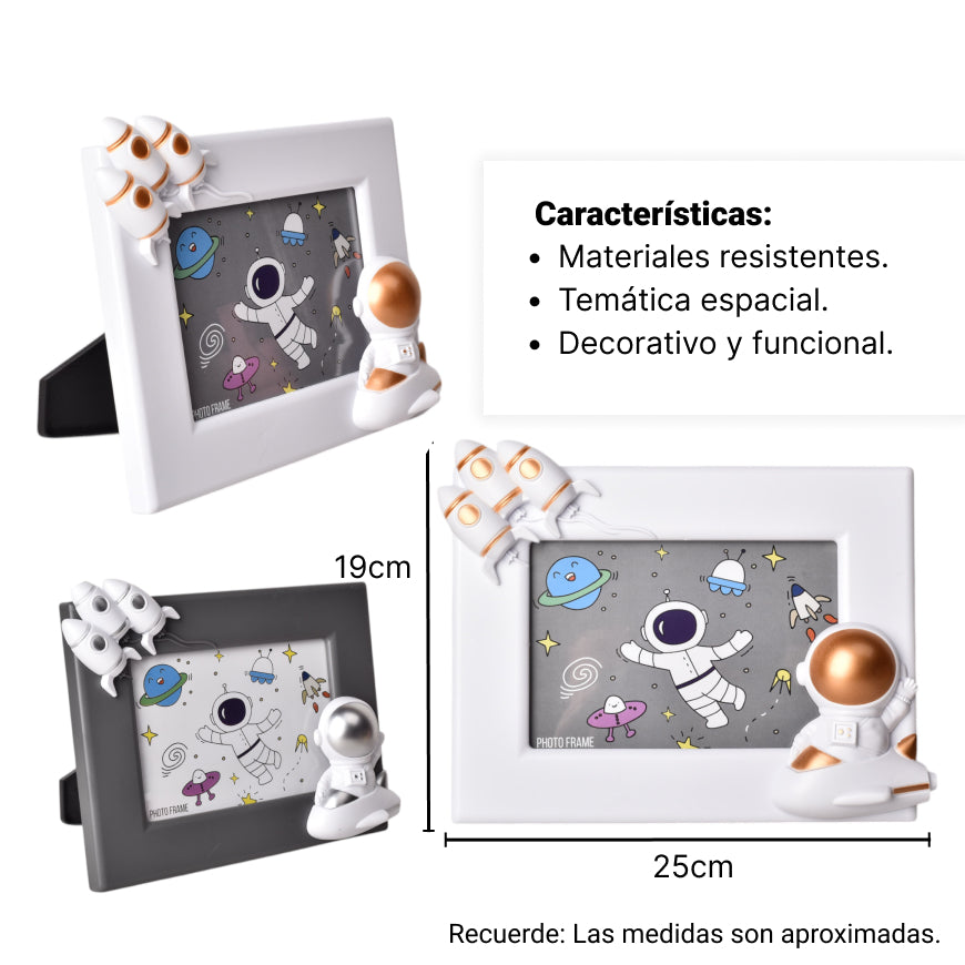 portaretrato forma astronauta plastico dim:25x19x4