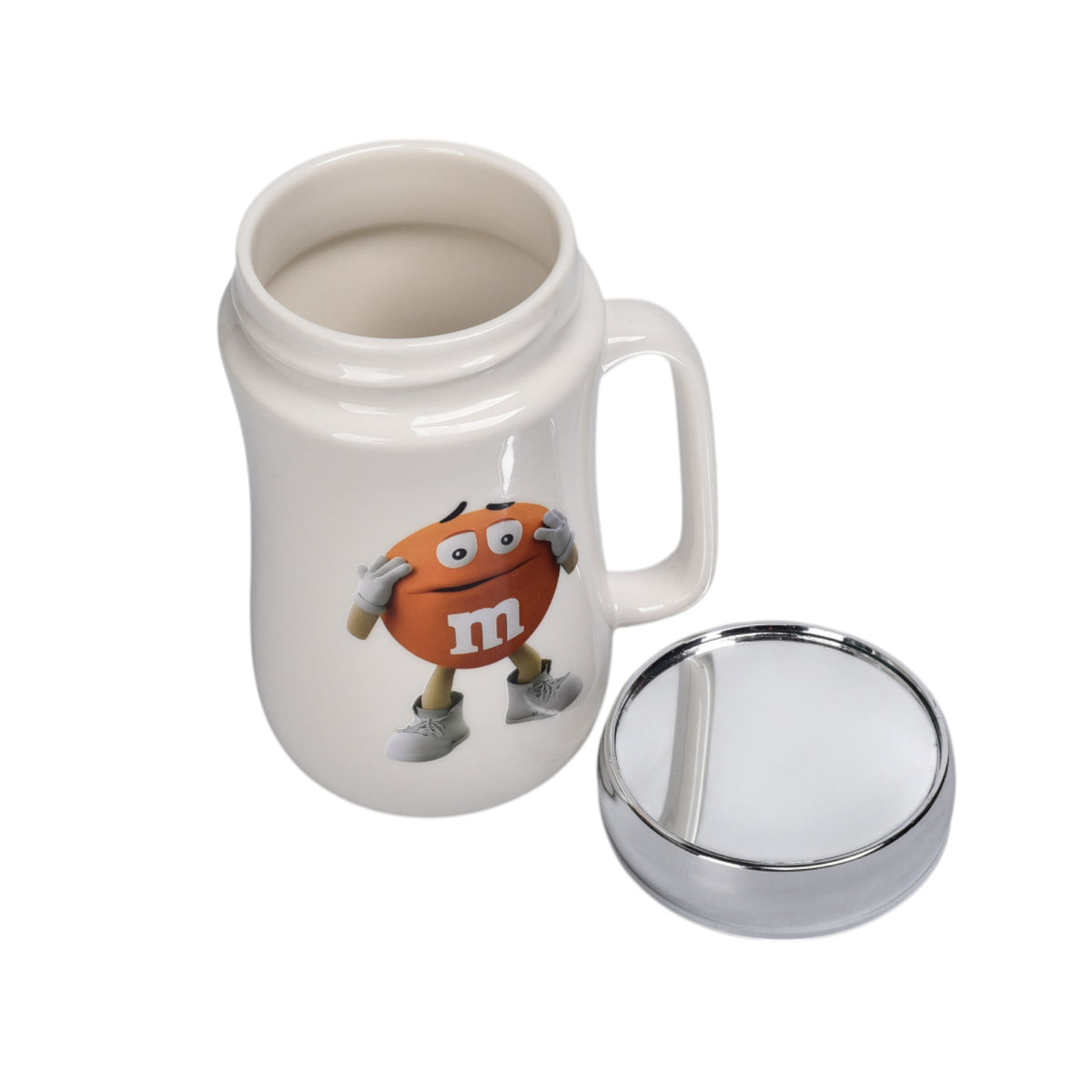 mug pocillo ceramica con tapa personaje 460ml dim:7x7x13