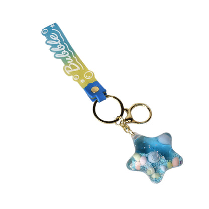LLAVERO PLASTICO FORMA DE ESTRELLA VARIOS COLORES DIM:6X5X2