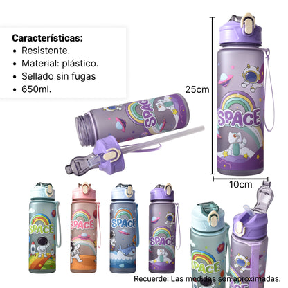 BOTELLA DE AGUA 650ML PLASTICO ASTRONAUTA