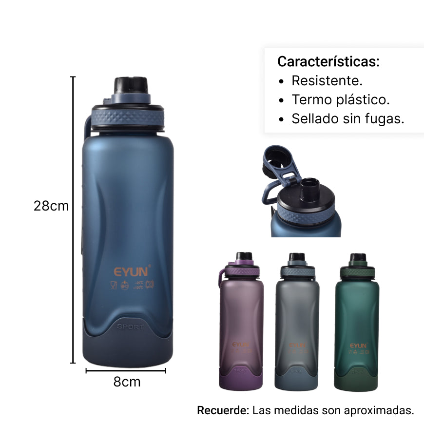 botella de agua plastico 1000ml dim:26*8*8