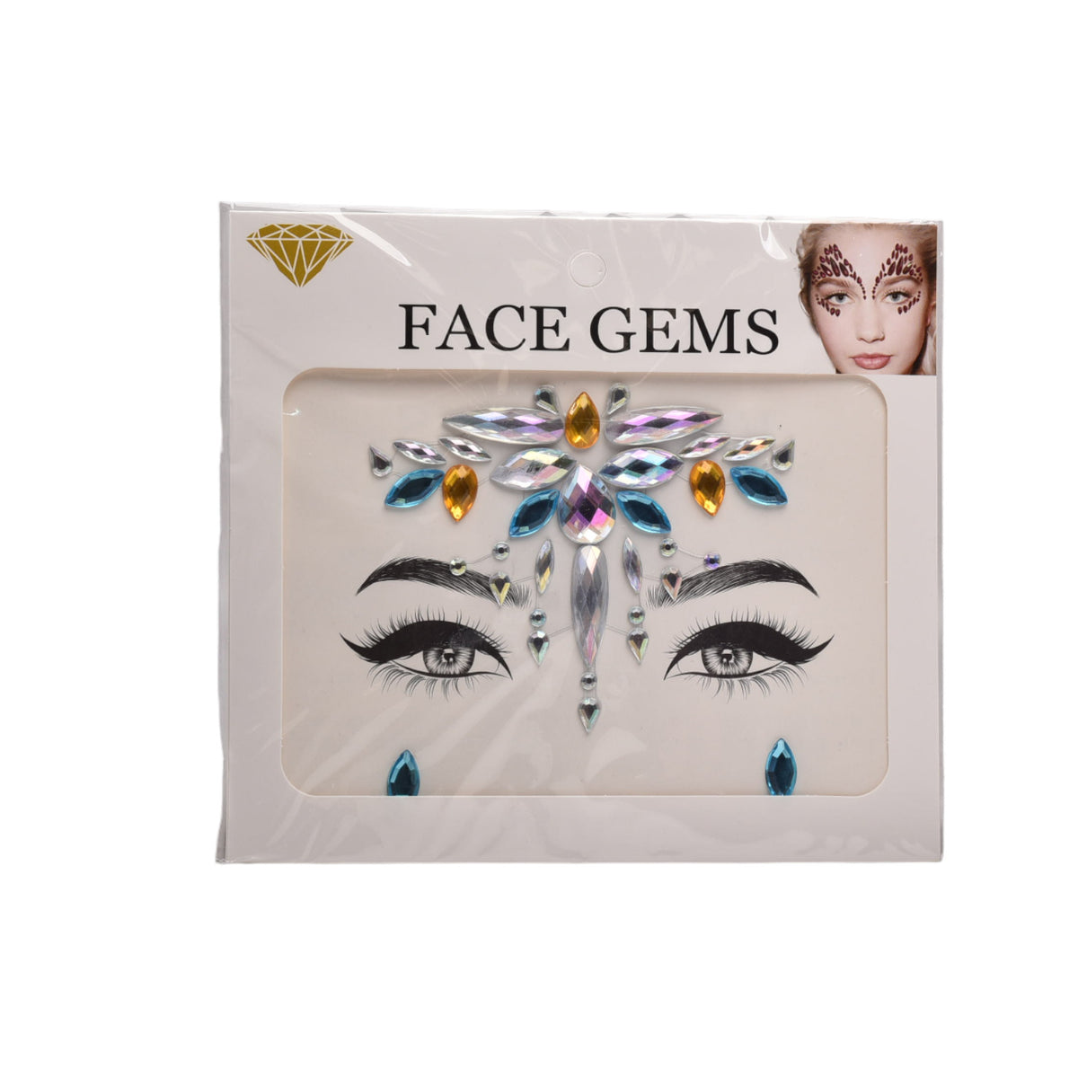 pegatinas faciales gemas decorativas adhesivas