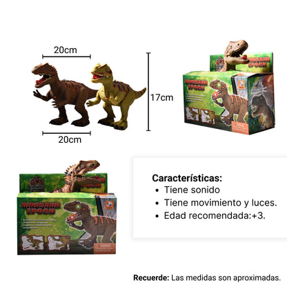 DINOSAURIO DE JUGUETE CON MOVIMIENTO LUZ Y SONIDO (QF05-2)